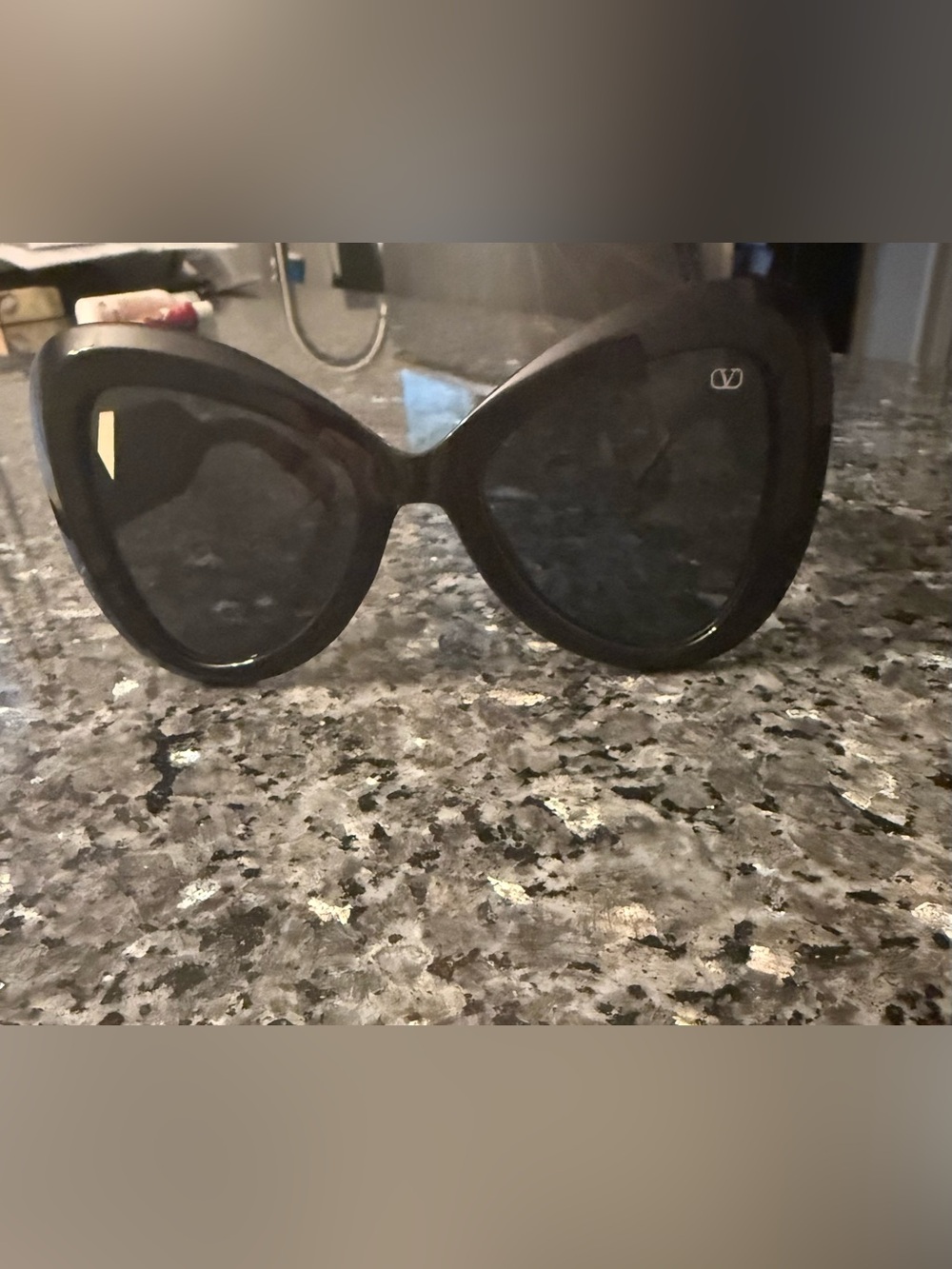 Valentino Black Oversized Cat-Eye Sunglasses